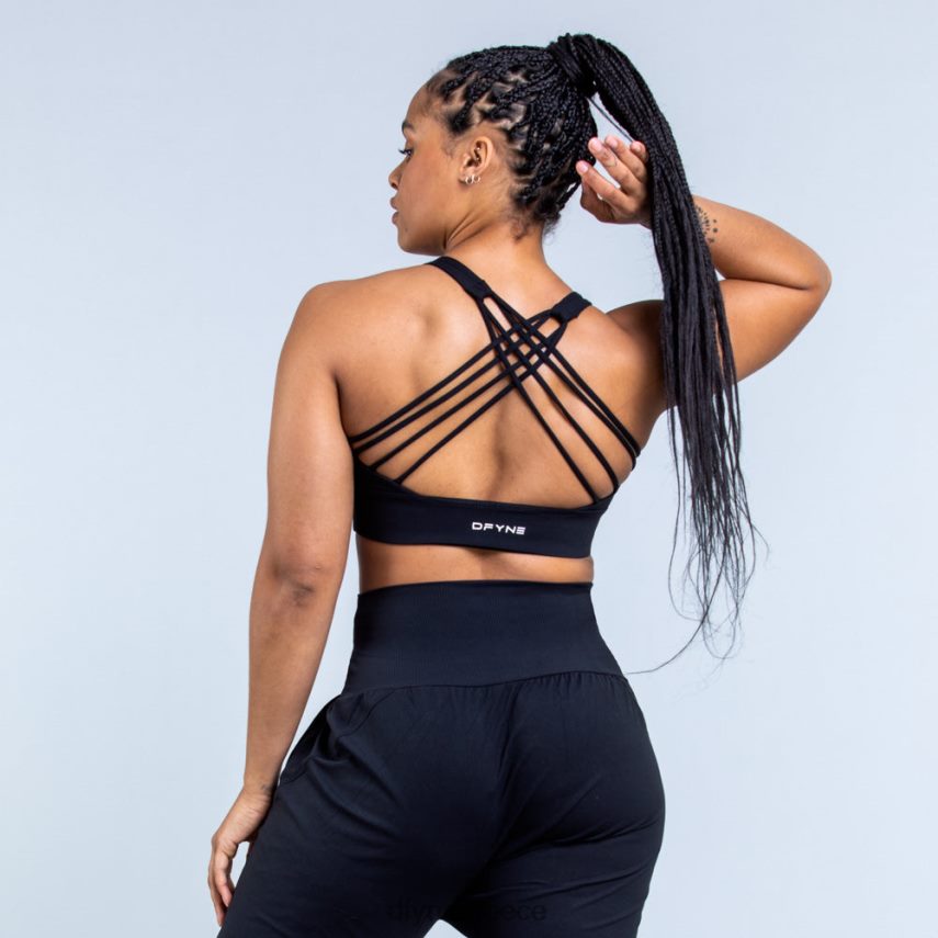 Dfyne αθλητικό σουτιέν προέλευσης μεσαίας στήριξης μαύρο ματ άριστος 60JP82117
