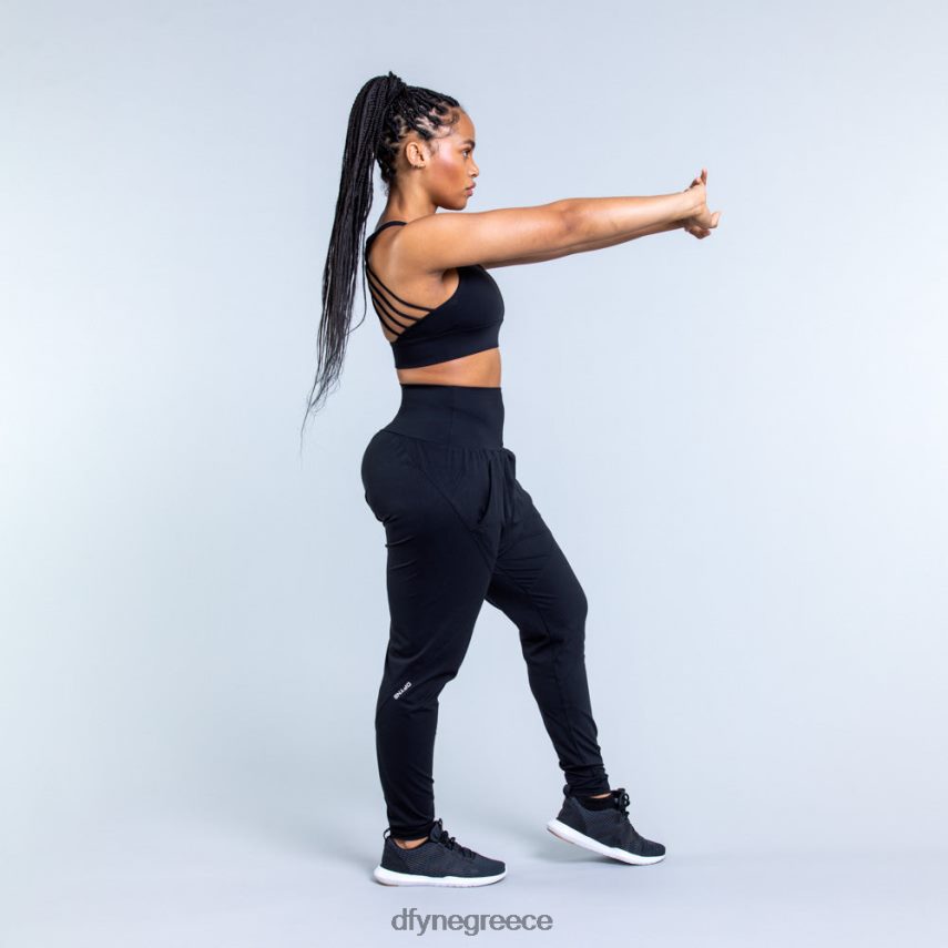 Dfyne αθλητικό σουτιέν προέλευσης μεσαίας στήριξης μαύρο ματ άριστος 60JP82117