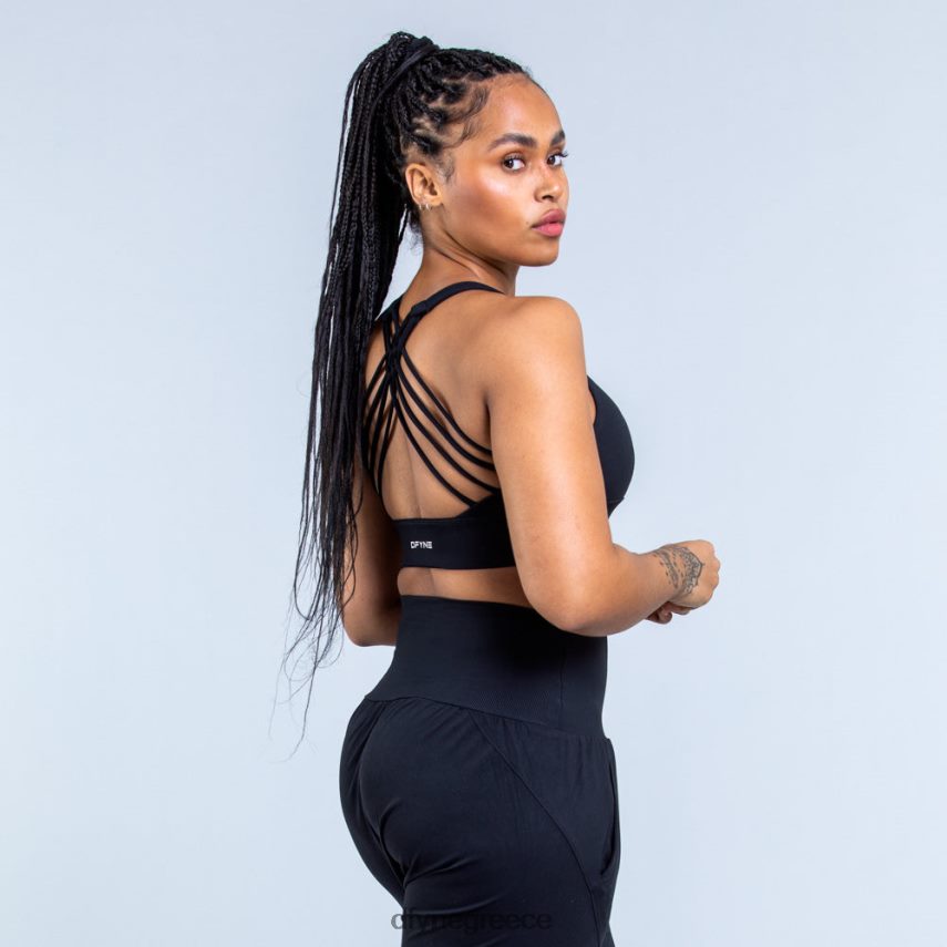 Dfyne αθλητικό σουτιέν προέλευσης μεσαίας στήριξης μαύρο ματ άριστος 60JP82117