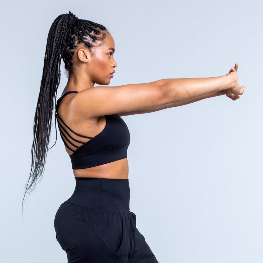 Dfyne αθλητικό σουτιέν προέλευσης μεσαίας στήριξης μαύρο ματ άριστος 60JP82117