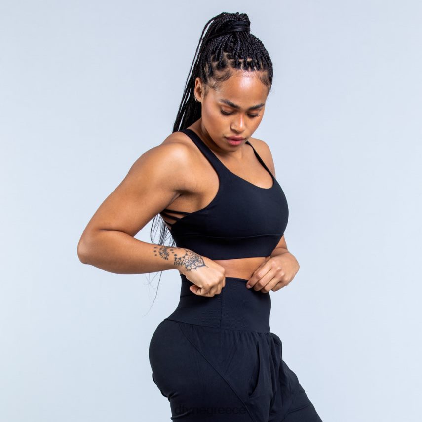 Dfyne αθλητικό σουτιέν προέλευσης μεσαίας στήριξης μαύρο ματ άριστος 60JP82117