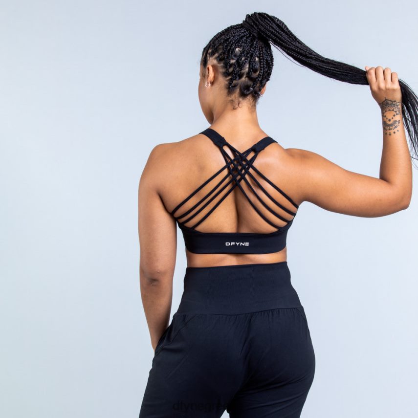 Dfyne αθλητικό σουτιέν προέλευσης μεσαίας στήριξης μαύρο ματ άριστος 60JP82117