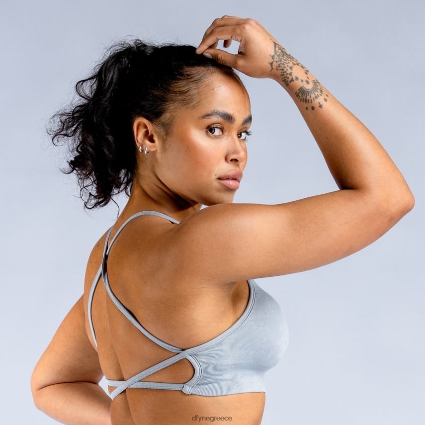 Dfyne δυναμικό αθλητικό σουτιέν με ομίχλη χωρίς πλάτη ανοιχτό πέτρινο γκρι άριστος 60JP82158