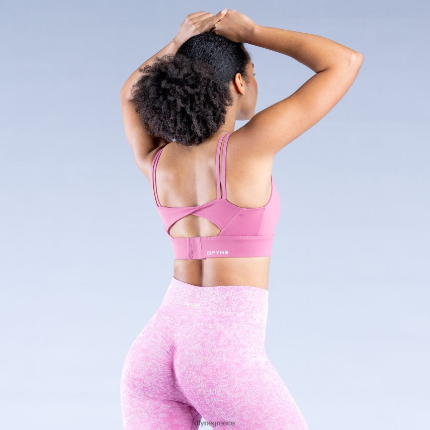 Dfyne αθλητικό σουτιέν προέλευσης υψηλής υποστήριξης ματ σκούρο ροζ άριστος 60JP8221