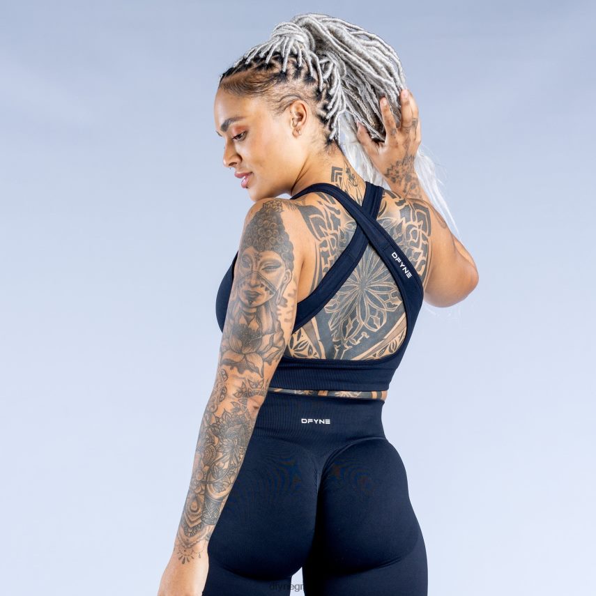 Dfyne δυναμικό αθλητικό σουτιέν χωρίς ραφή μεσάνυχτα μαύρα άριστος 60JP8229