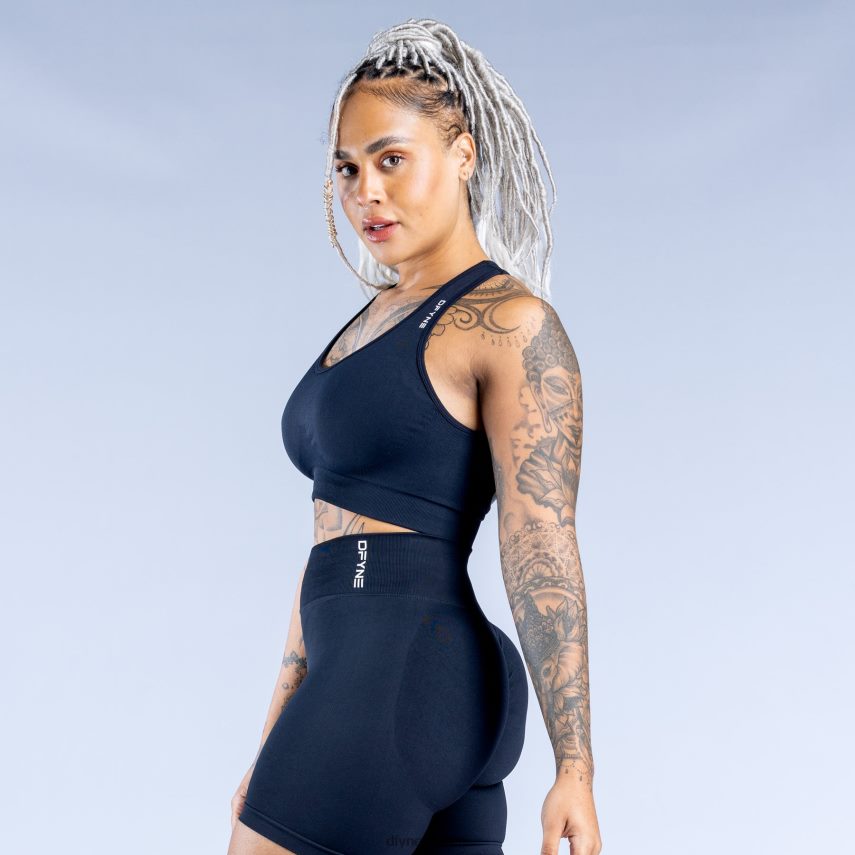 Dfyne δυναμικό αθλητικό σουτιέν χωρίς ραφή μεσάνυχτα μαύρα άριστος 60JP8229