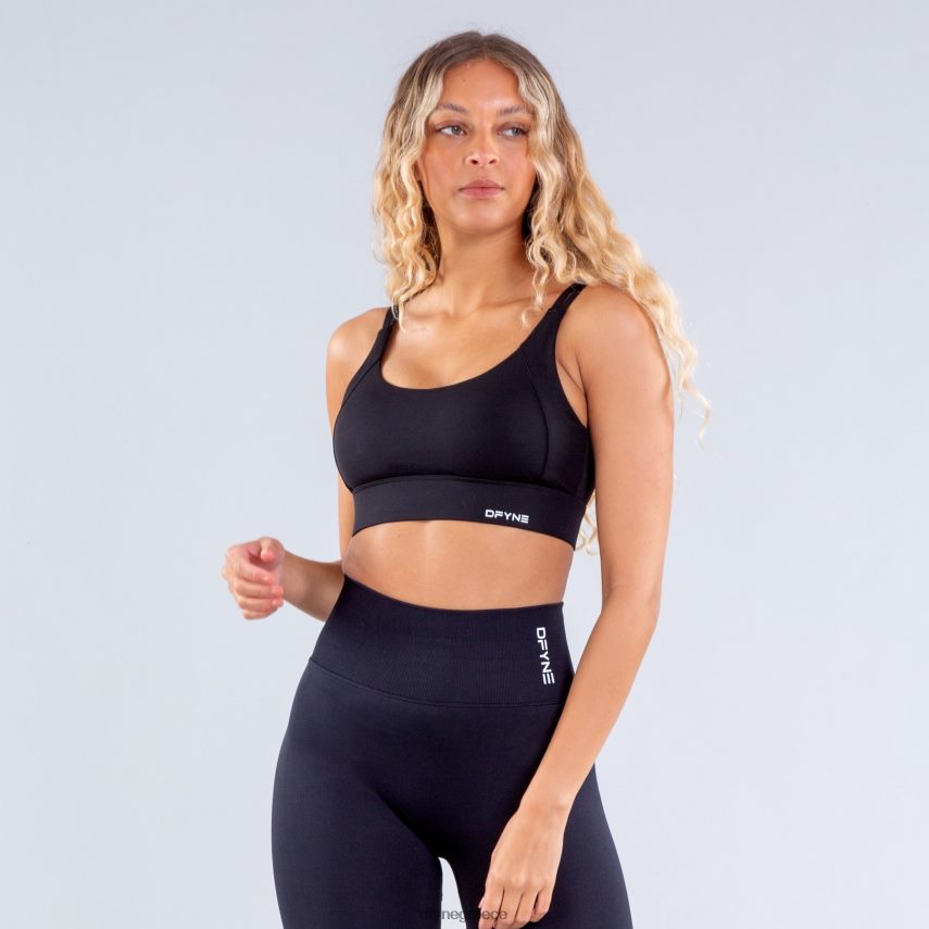 Dfyne αθλητικό σουτιέν προέλευσης υψηλής υποστήριξης μαύρο ματ άριστος 60JP8264
