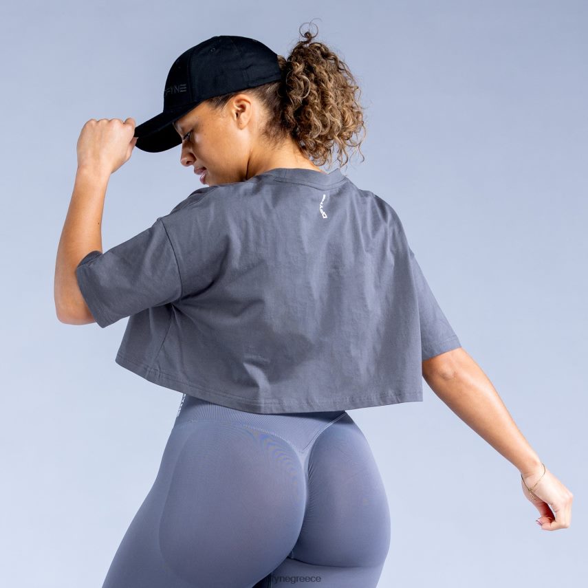 Dfyne αναβίωσε το crop top σκούρο γκρι είδη ένδυσης 60JP82133