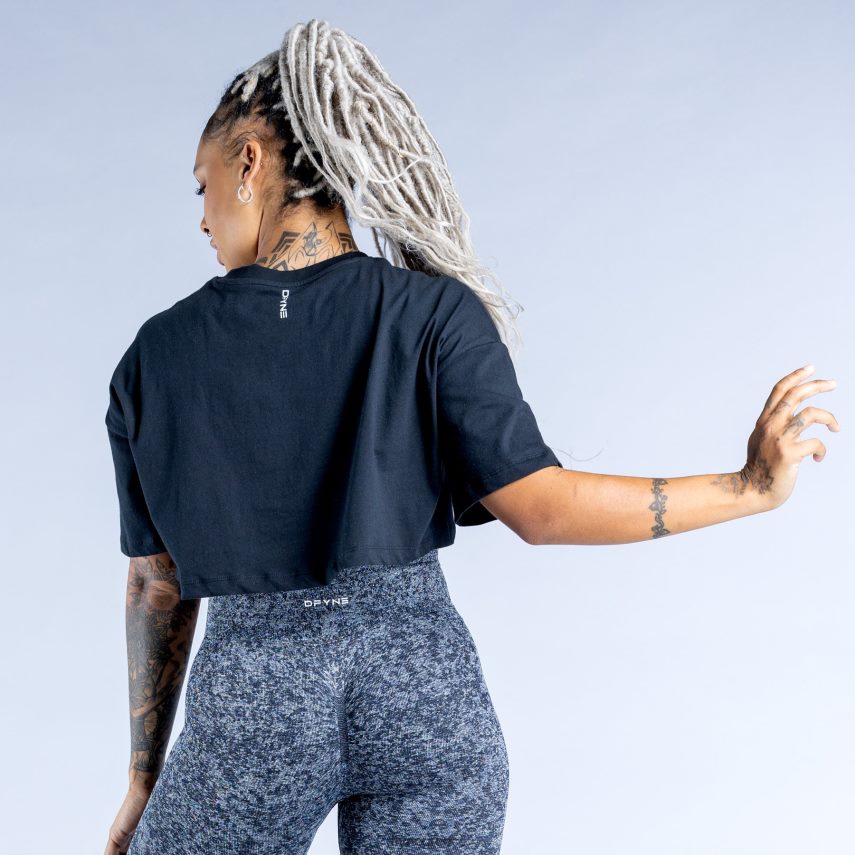 Dfyne αναβίωσε το crop top μαύρος είδη ένδυσης 60JP8232
