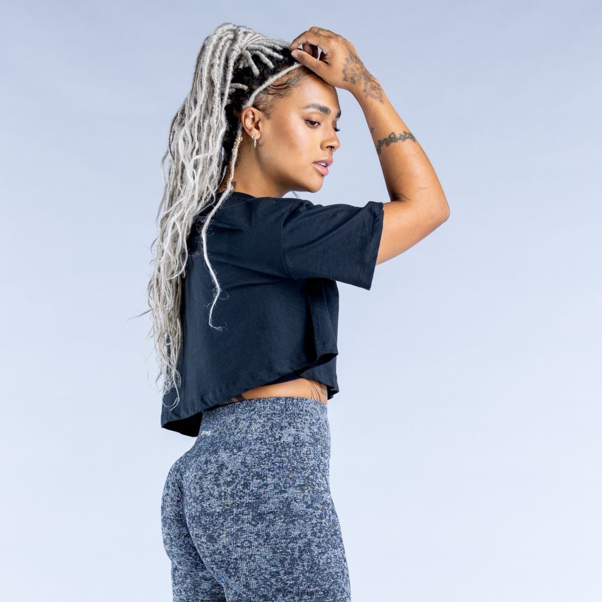 Dfyne αναβίωσε το crop top μαύρος είδη ένδυσης 60JP8232