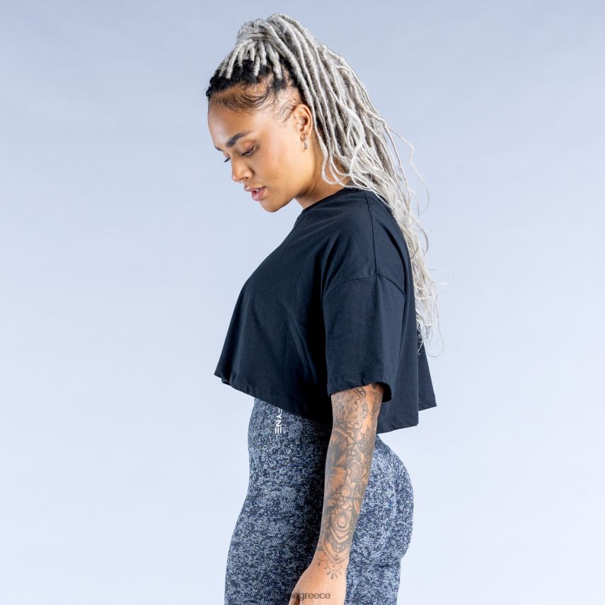 Dfyne αναβίωσε το crop top μαύρος είδη ένδυσης 60JP8232