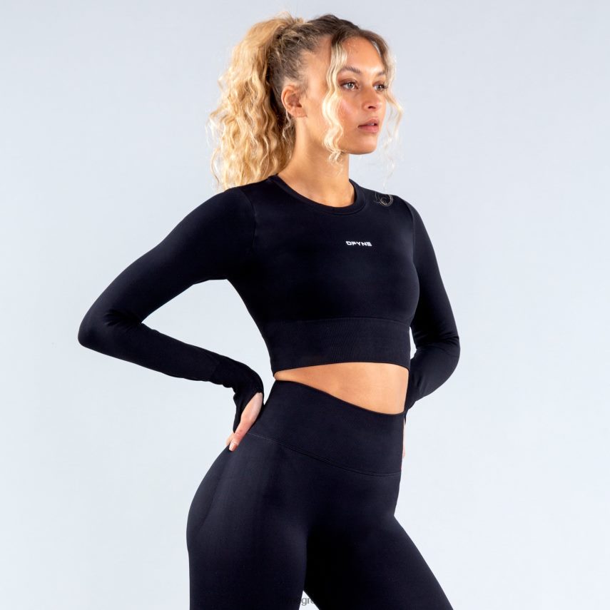 Dfyne δυναμικό crop top μαύρος είδη ένδυσης 60JP8297