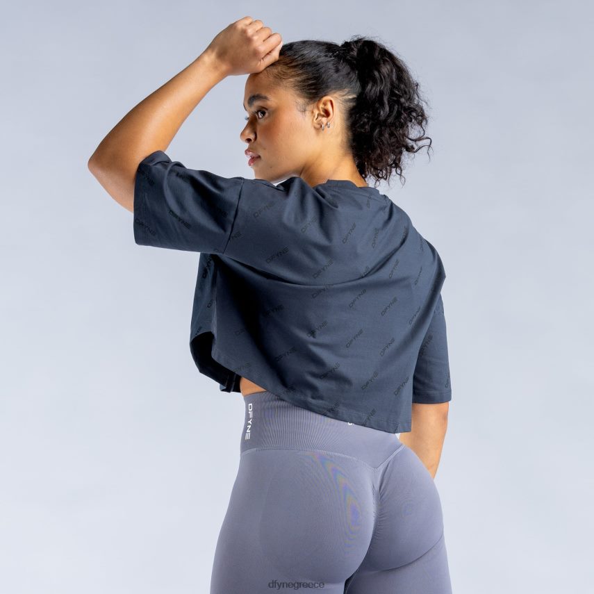 Dfyne αναβίωσε το signature crop top σχιστόλιθος γκρι είδη ένδυσης 60JP8252