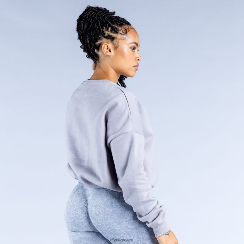 Dfyne πουλόβερ luxe revive crop 2 πέτρινο γκρι άριστος 60JP8234