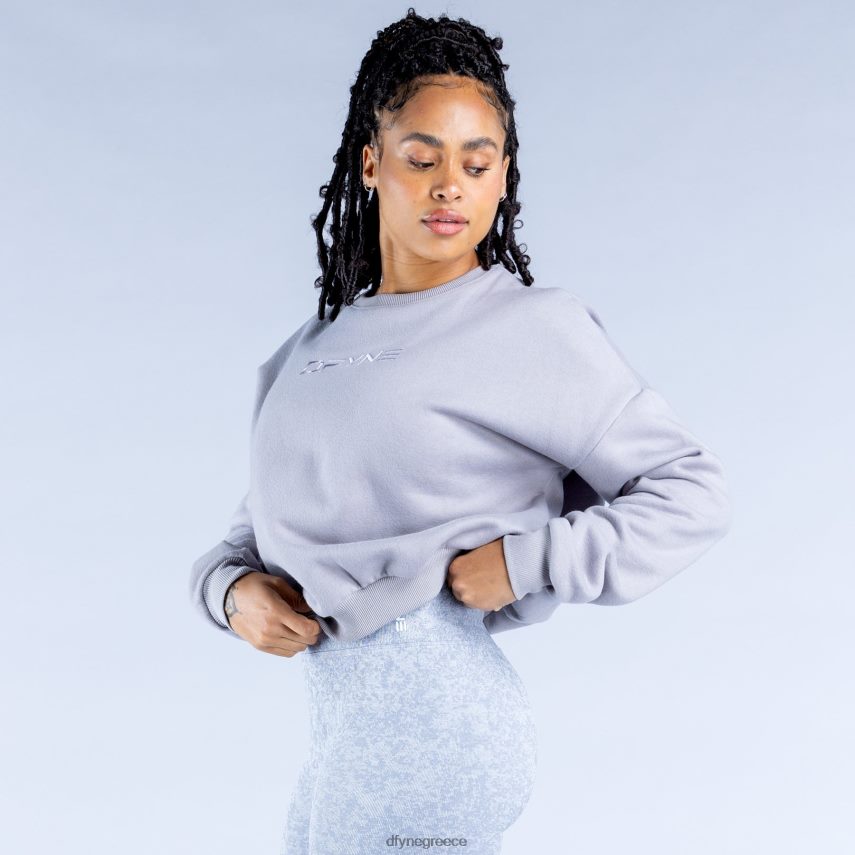 Dfyne πουλόβερ luxe revive crop 2 πέτρινο γκρι άριστος 60JP8234
