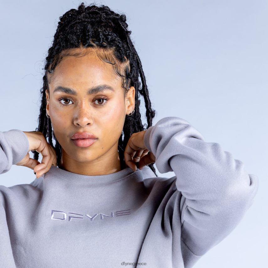 Dfyne πουλόβερ luxe revive crop 2 πέτρινο γκρι άριστος 60JP8234