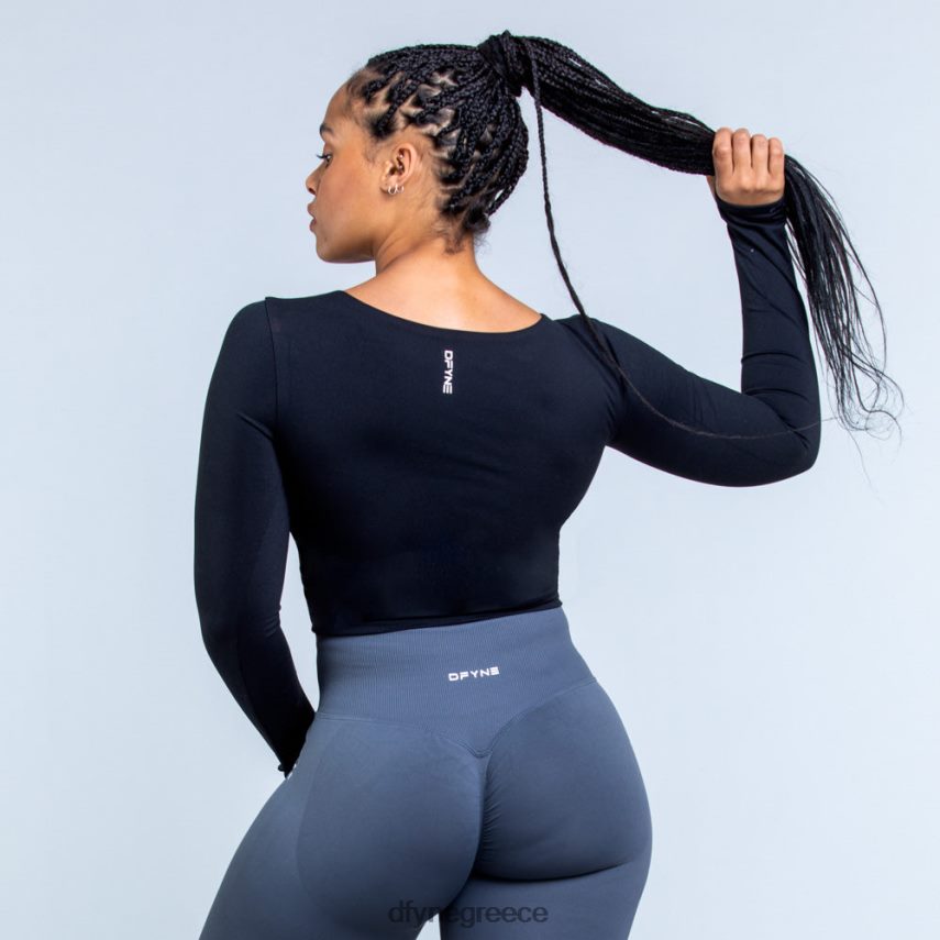 Dfyne προέλευση μακρυμάνικο τοπ μαύρος άριστος 60JP82118