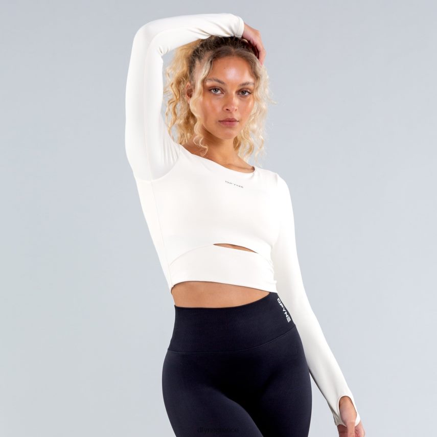 Dfyne προέλευση μακρυμάνικο τοπ κρέμα άριστος 60JP8265