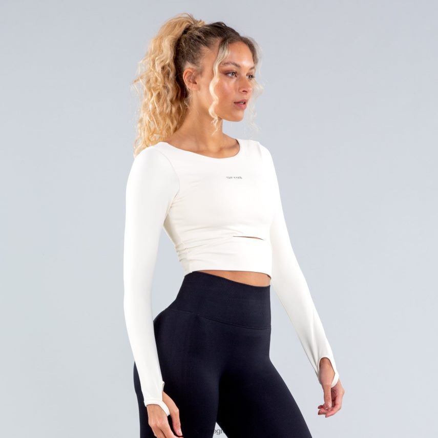 Dfyne προέλευση μακρυμάνικο τοπ κρέμα άριστος 60JP8265